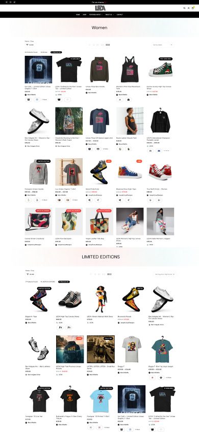 LEDA Collective website, mobile