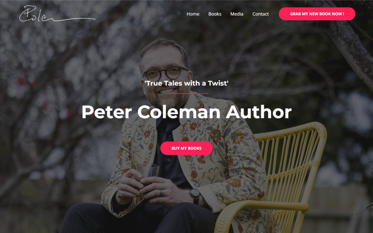 Peter Coleman author site, desktop