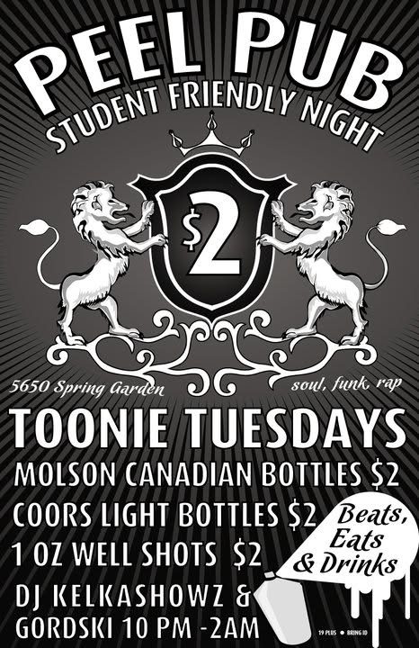 Peel Pub Toonie Tuesdays poster