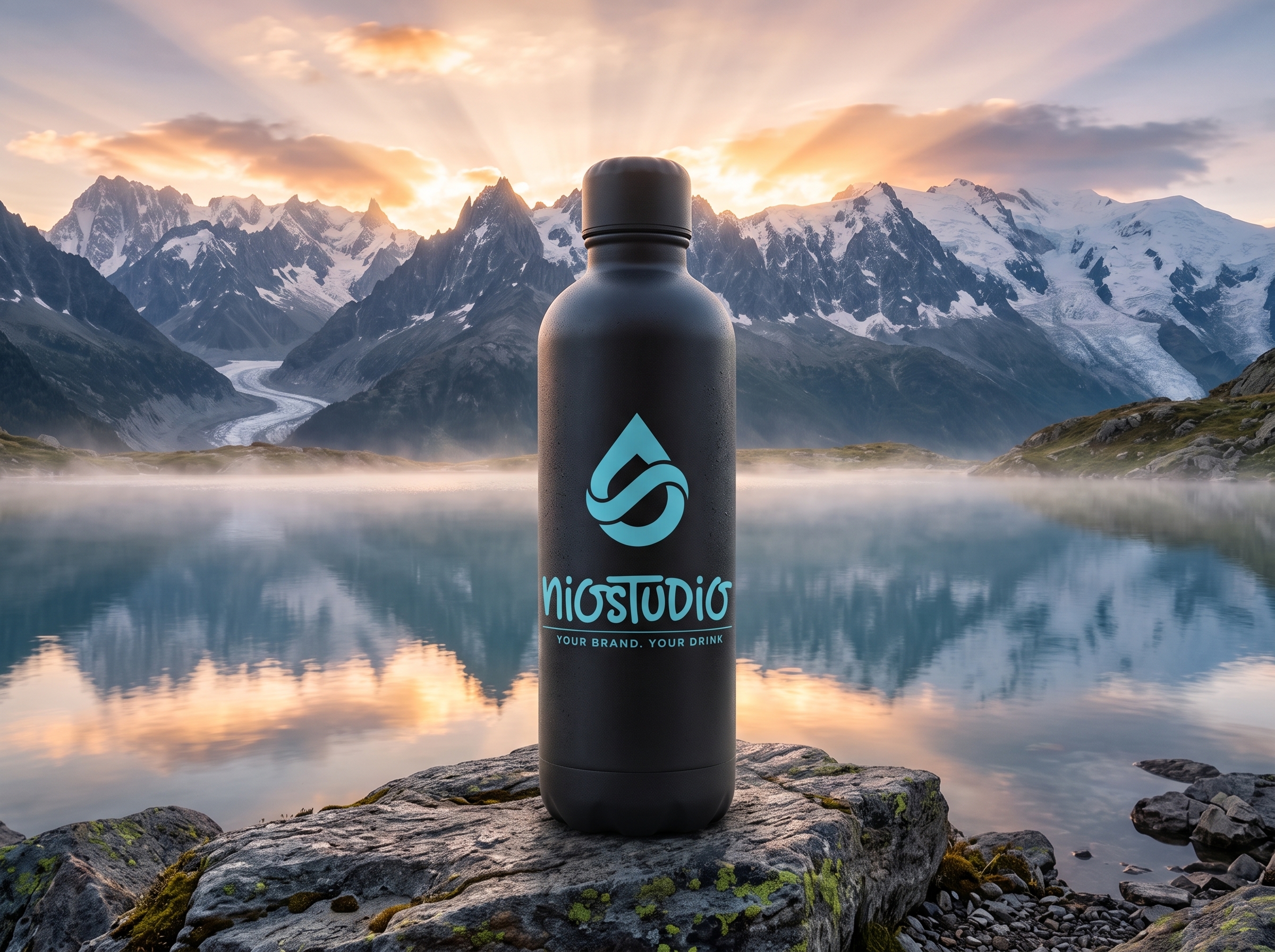 NIO Studio private-label bottle and brand render